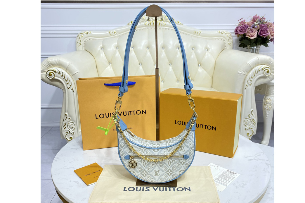 Louis Vuitton M81094 LV Loop half-moon baguette handbag in Since 1854 Jacquard textile