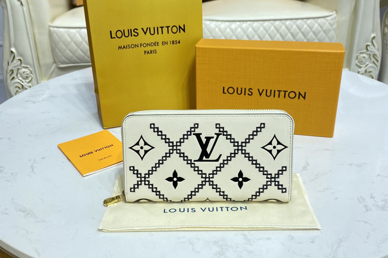 Louis Vuitton M81141 LV Zippy wallet in Beige/Black Monogram Empreinte Leather