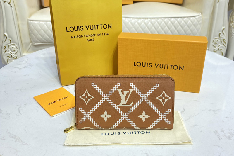 Louis Vuitton M81138 LV Zippy wallet in Brown/Beige Monogram Empreinte Leather
