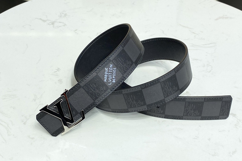 Louis Vuitton MP314V LV Initials 40mm reversible belt in Damier Graphite