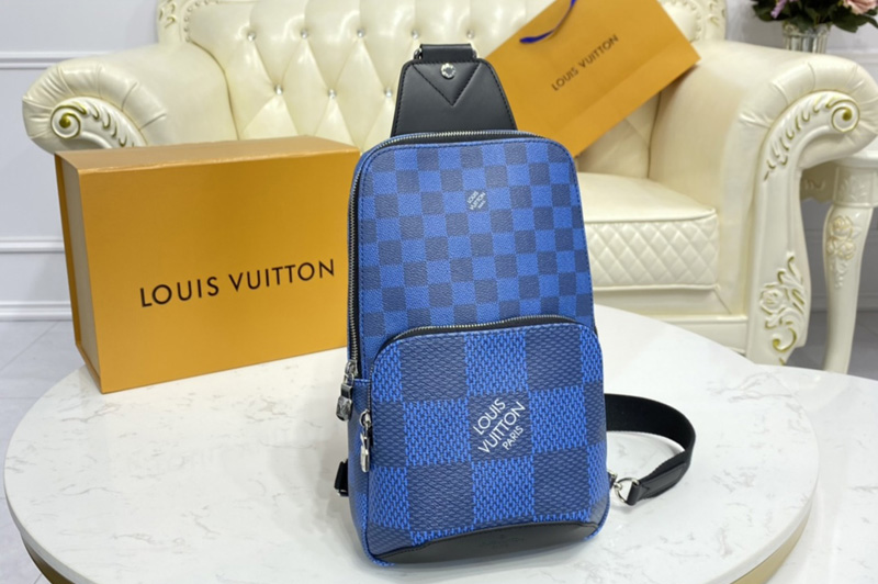 Louis Vuitton N50024 LV Avenue Slingbag in Navy blue and black Damier Infini 3D cowhide leather