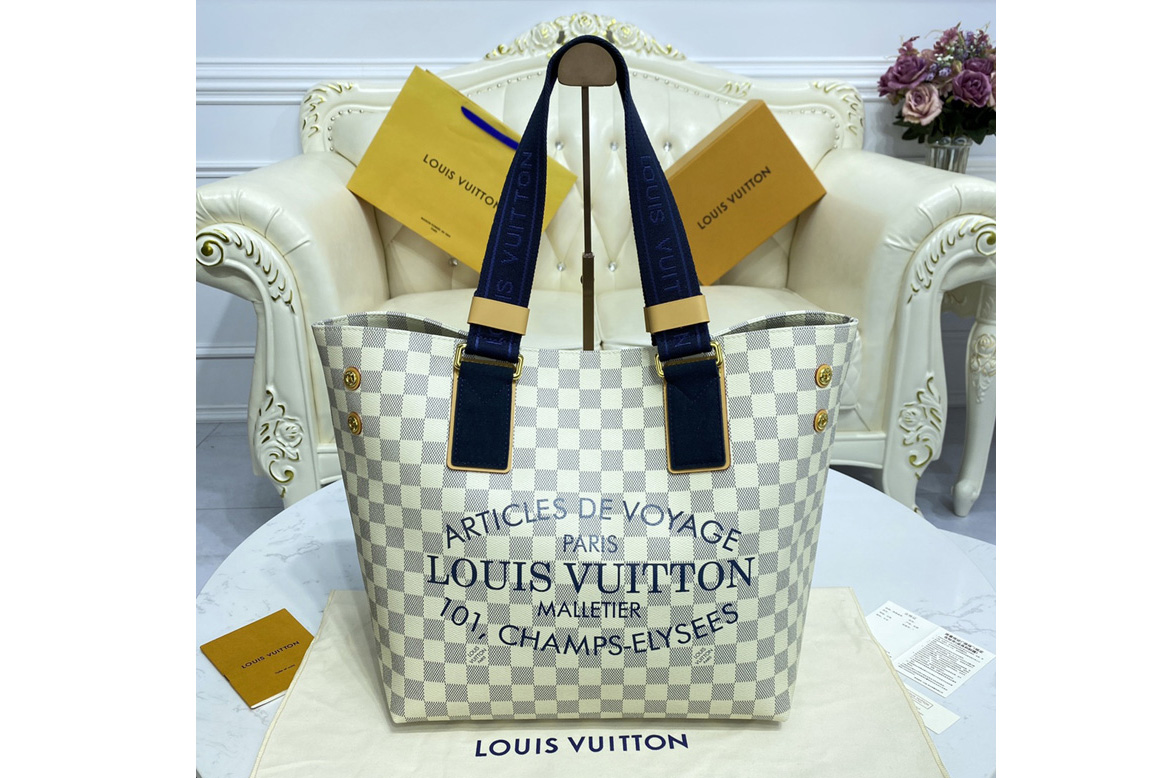 Louis Vuitton N41179 LV Neverfull MM tote Bag in Damier Azur canvas