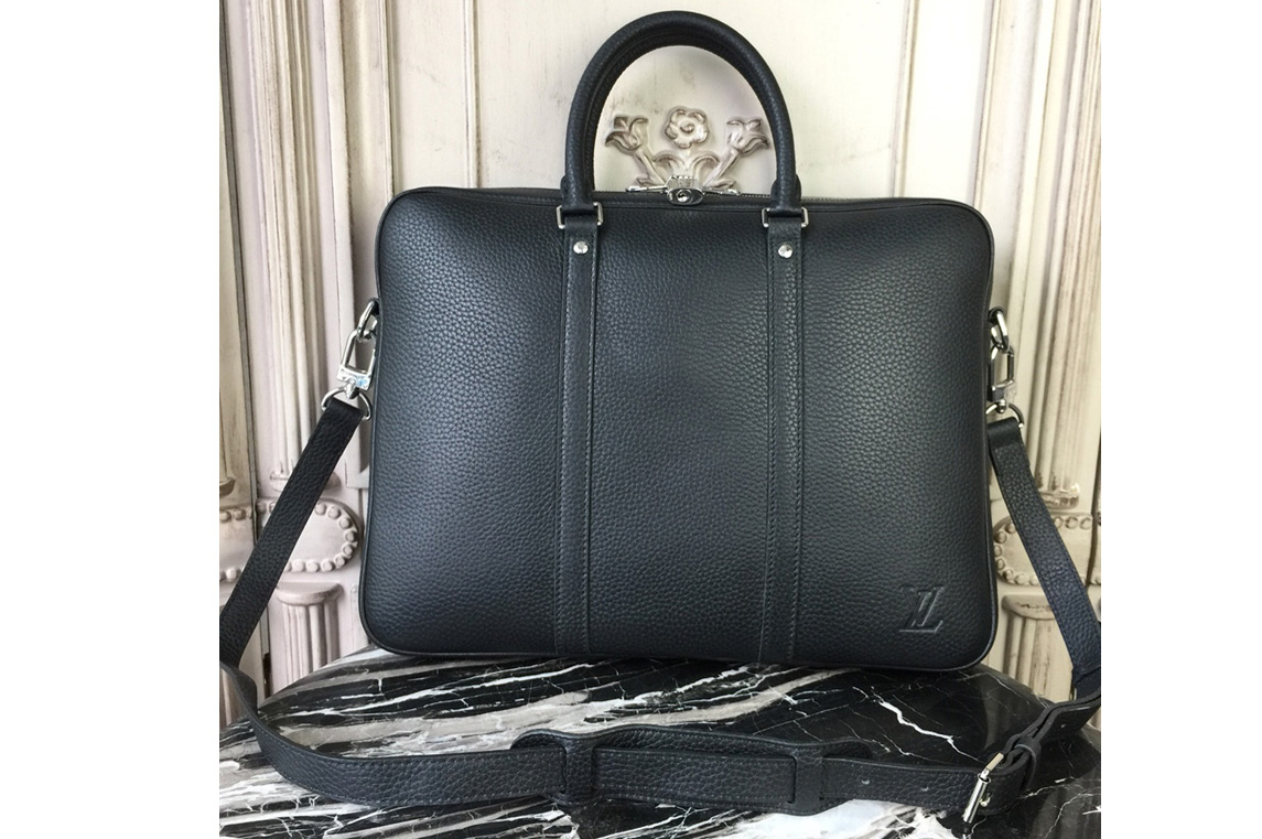 Louis Vuitton M33412 LV Porte-Documents Voyage PM bag in Black Taiga leather