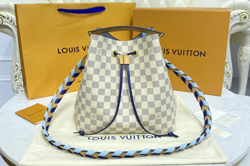 Louis Vuitton N50042 LV Neonoe MM bucket bag in Damier Azur Canvas
