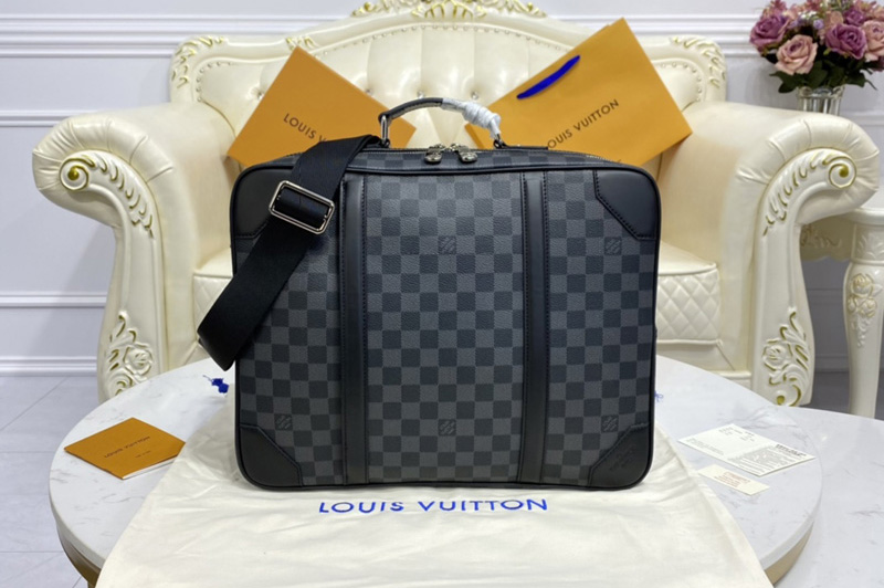 Louis Vuitton N50051 LV Briefcase Backpack in Damier Graphite coated canvas