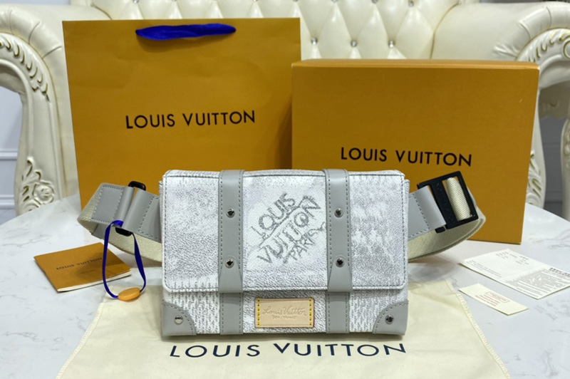 Louis Vuitton N50061 LV Trunk Slingbag Bag in Gray Damier Salt canvas