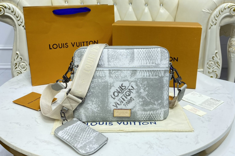 Louis Vuitton N50068 LV Trio Messenger Bag in Gray Damier Salt canvas