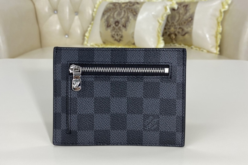 Louis Vuitton N60378 LV ID Card Holder in Damier Graphite coated canvas