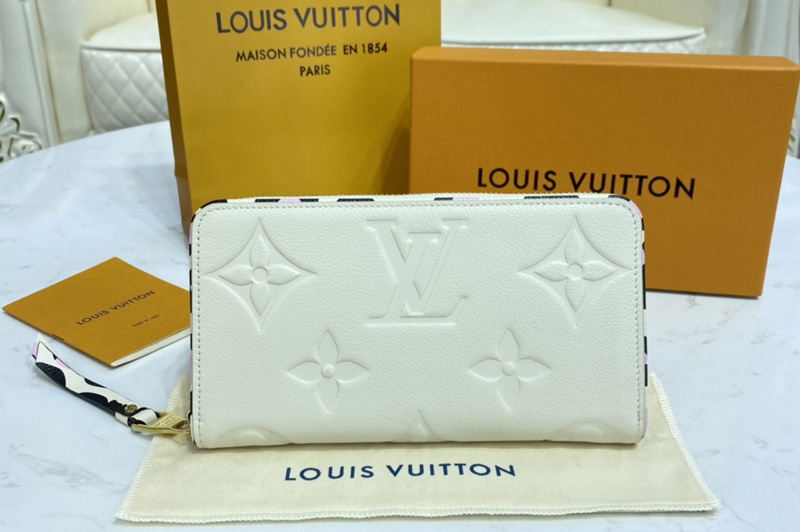 Louis Vuitton M80685 LV Zippy wallet in Crème Beige Monogram Empreinte leather