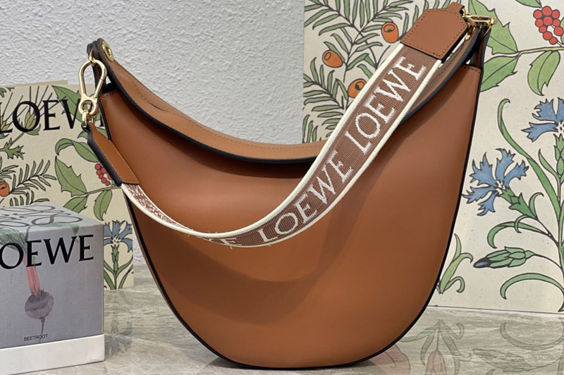 Loewe Luna bag in Brown satin calfskin and jacquard