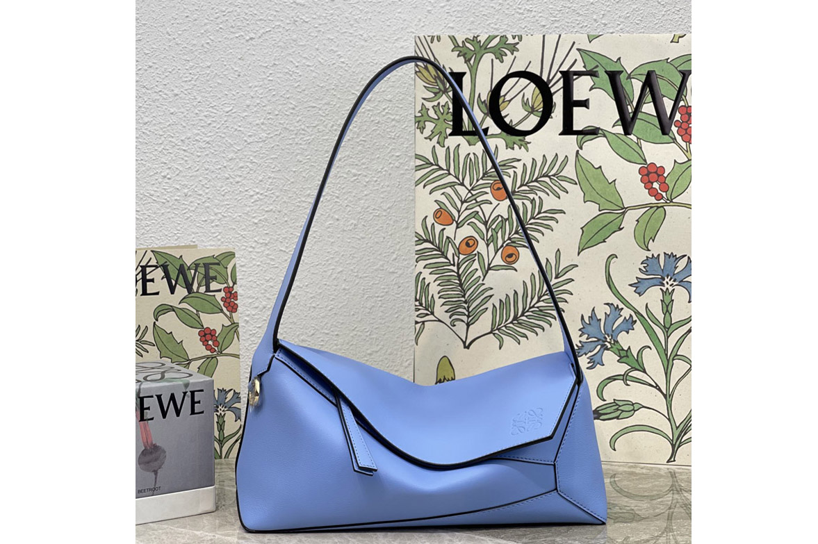 Loewe Puzzle Hobo bag in Blue nappa calfskin