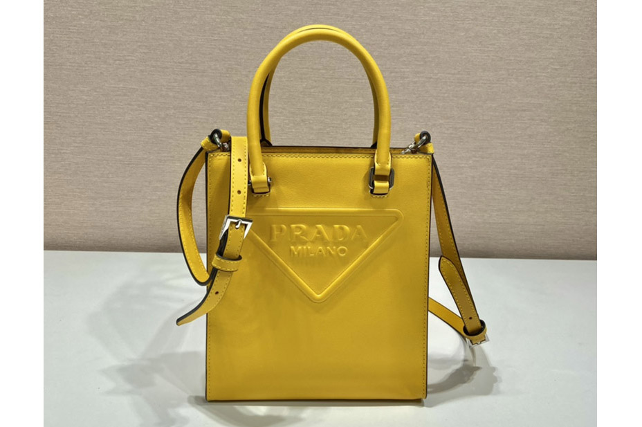 Prada 1BA333 leather bag in Yellow leather