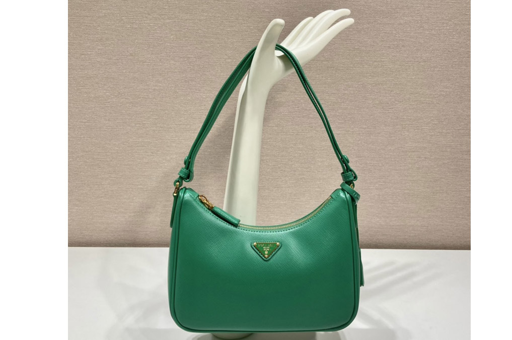 Prada 1BC204 Saffiano leather mini-bag on Green Leather