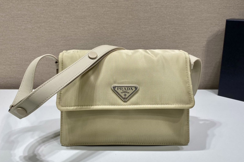 Prada 1BD258 Mini padded Re-Nylon shoulder bag in Yellow Nylon