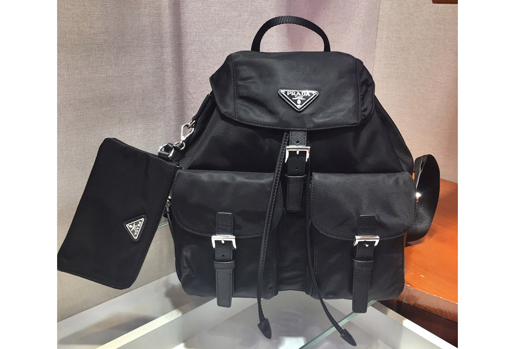 Prada 1BZ811 Re-Nylon medium backpack in Black Nylon