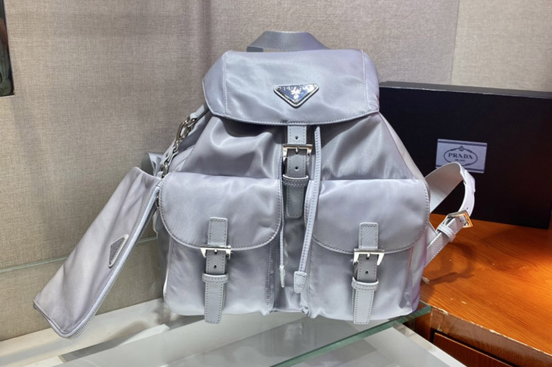 Prada 1BZ811 Re-Nylon medium backpack in Blue Nylon