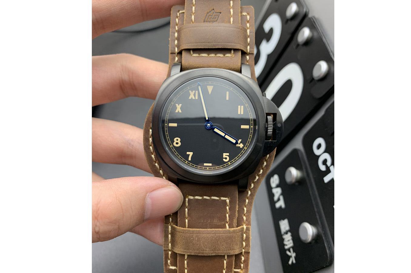 Panerai PAM 779 Luminor California PVD HWF 1:1 Best Edition on Brown Leather Strap A6497