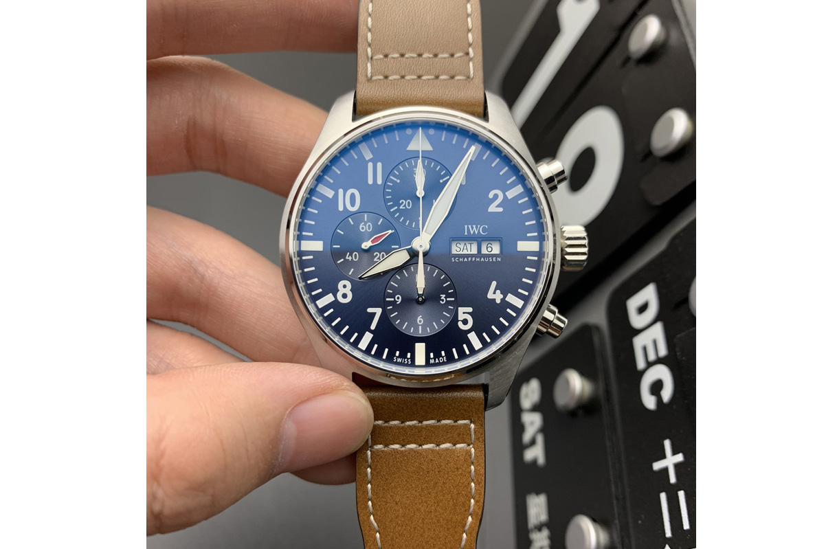 IWC Pilot Chrono 377721 "Le Petit Prince" SS ZF 1:1 Best Edition on Brown Leather Strap A7750