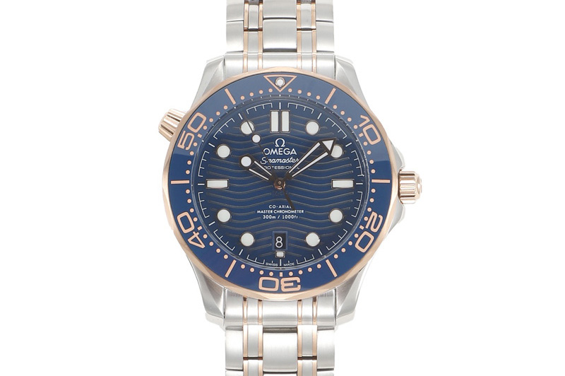 Omega 2018 Seamaster Diver 300M SS/RG VSF 1:1 Best Edition RG Bezel Blue Dial on SS/RG Bracelet A8800