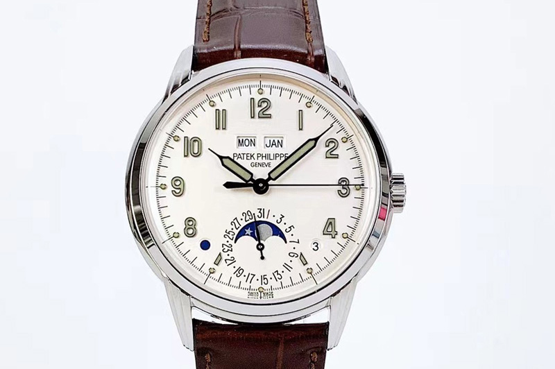 Patek Philippe Grand Complications 5320G GSF Best Edition White Dial on Brown Leather Strap A324