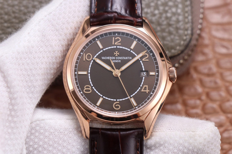 Vacheron Constantin Fiftysix RG 40mm ZF 1:1 Best Edition Brown Dial on Brown Leather Strap A1326