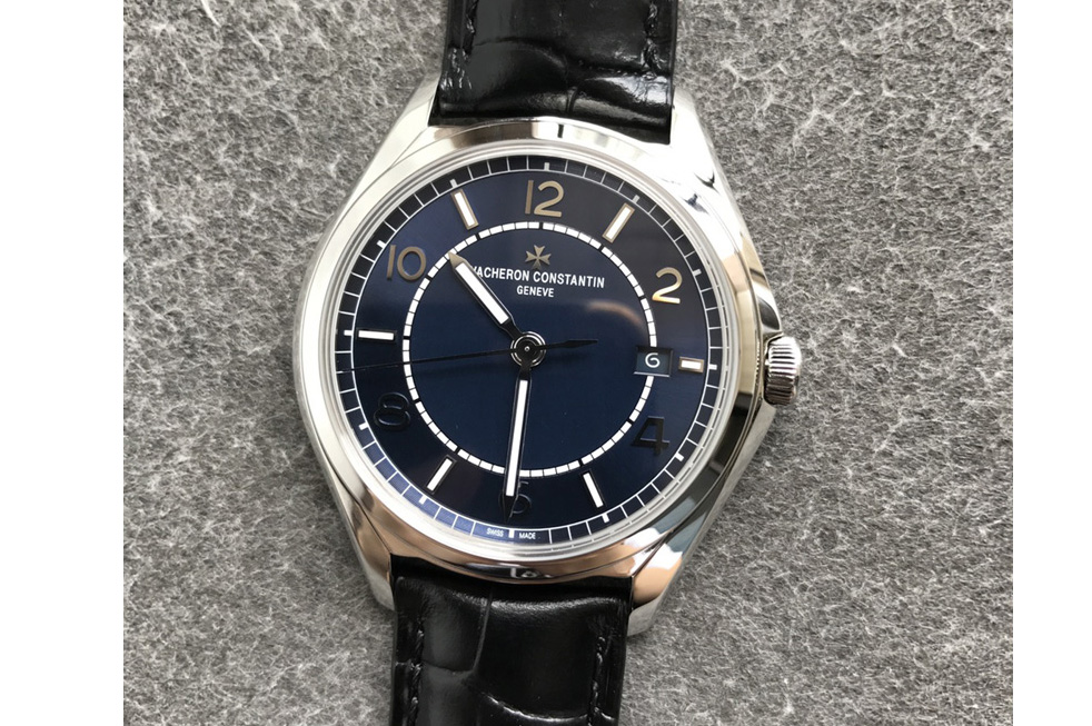 Vacheron Constantin Fiftysix SS 40mm ZF 1:1 Best Edition Blue Dial on Black Leather Strap A1326