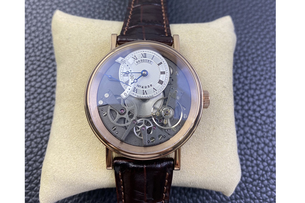 Breguet Tradition 7097BB RG ZF 1:1 Best Edition White/Gray Dial on Brown Leather Strap A505