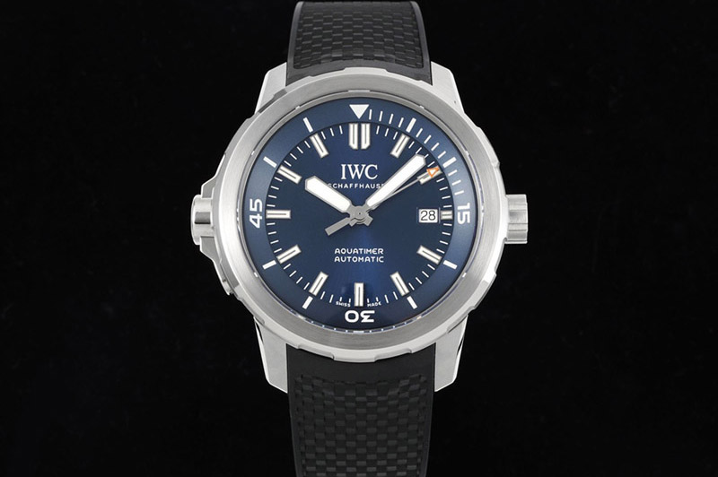IWC Aquatimer SS IW3290 RSF 1:1 Best Edition Blue Dial on Black Rubber Strap A2892