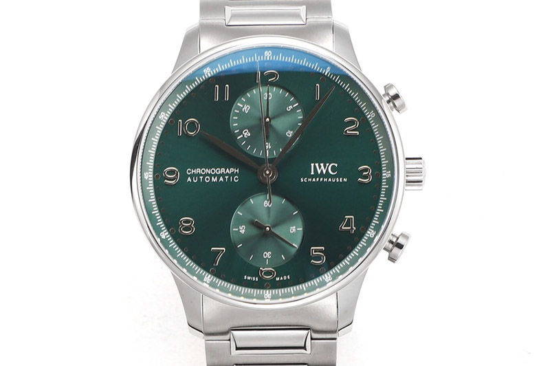 IWC Portuguese Chrono IW3716 RSF 1:1 Best Edition Green Dial on SS Bracelet A7750