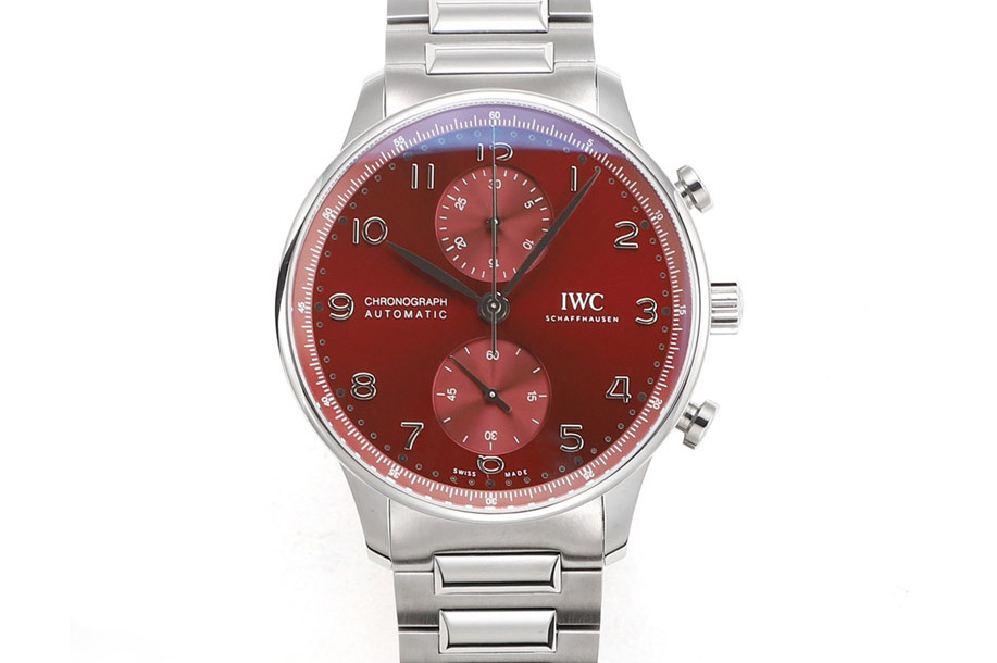 IWC Portuguese Chrono IW3716 RSF 1:1 Best Edition Red Dial on SS Bracelet A7750