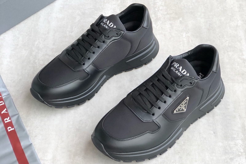 Prada 2EE369 Prada PRAX 1 Re-Nylon and brushed leather sneakers on Black Fabric/Leather