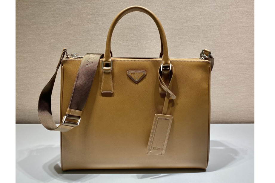 Prada 2VG061 Saffiano Leather Prada Galleria bag in Cinnamon Leather