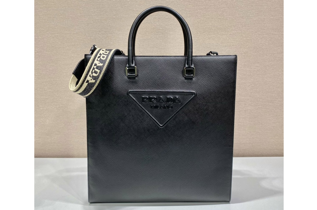 Prada 2VG084 Saffiano leather Tote bag in Black Leahter