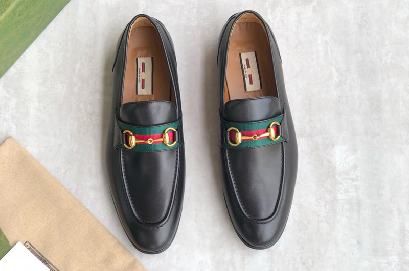 Gucci 406994 Gucci Jordaan leather loafer on Black Leather