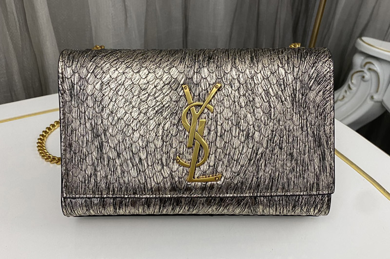 Saint Laurent 469390 YSL KATE SMALL CHAIN BAG IN SNAKE LEATHER