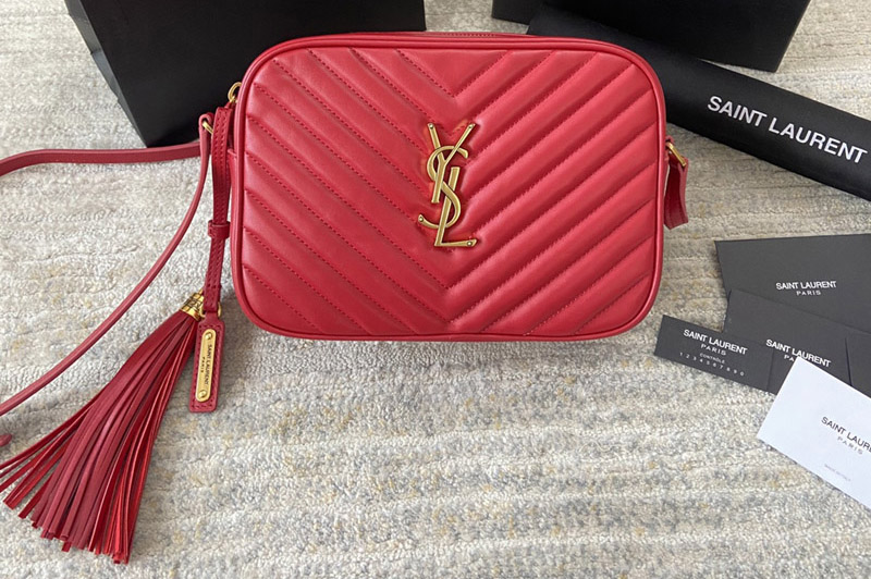 Saint Laurent 612544 YSL LOU CAMERA BAG IN Red QUILTED LEATHER