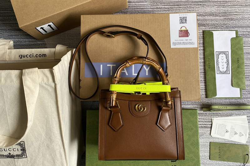 Gucci 655661 Gucci Diana mini tote bag in Brown leather