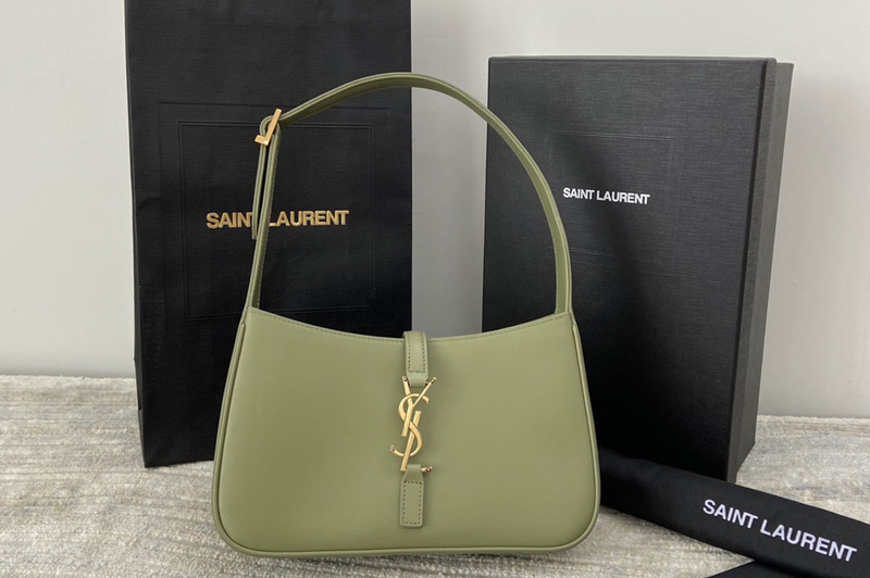 Saint Laurent 657228 YSL LE 5 À 7 HOBO BAG IN Green Smooth LEATHER