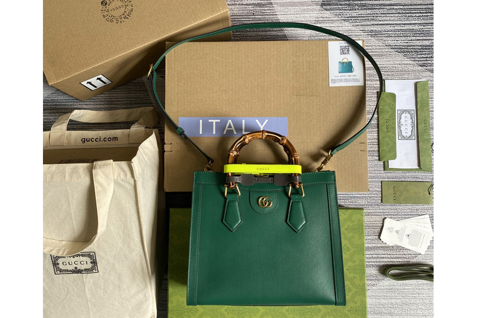 Gucci 660195 Gucci Diana small tote bag in Green leather