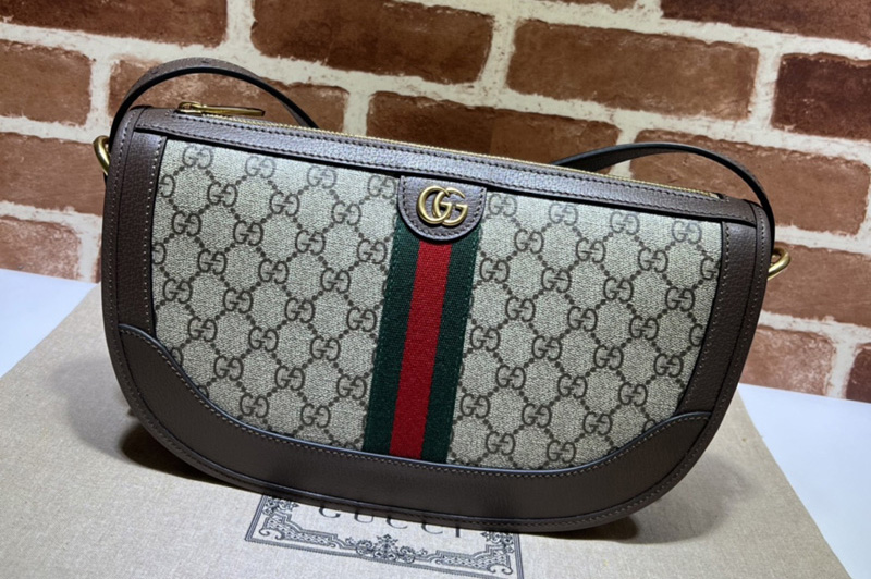 Gucci 674096 Ophidia large shoulder bag in Beige and ebony GG Supreme canvas