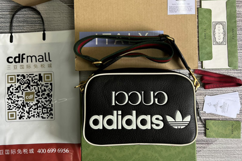 adidas x Gucci 702427 small shoulder bag in Black leather