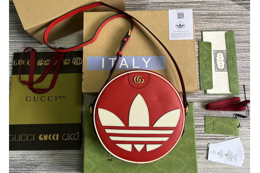 Gucci 702626 adidas x Gucci Ophidia shoulder bag in Red leather