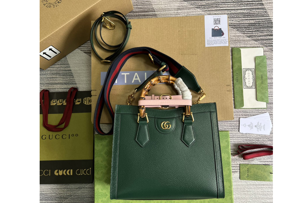 Gucci 702721 Gucci Diana small tote bag in Green leather