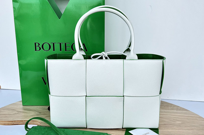 Bottega Veneta 652867 Arco Mini tote bag in White Intrecciato Nappa leather