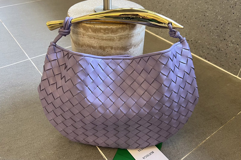 Bottega Veneta 716082 Sardine Bag in Purple intrecciato leather