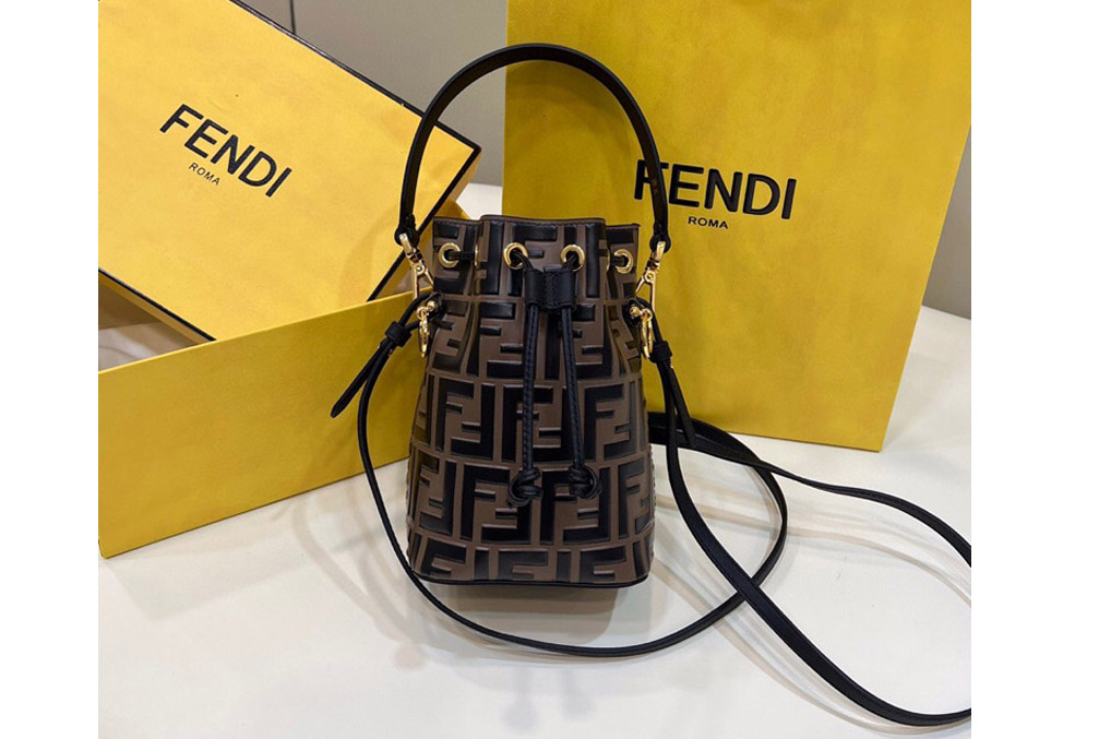 Fendi Mon Tresor bucket bag in Brown leather mini-bag