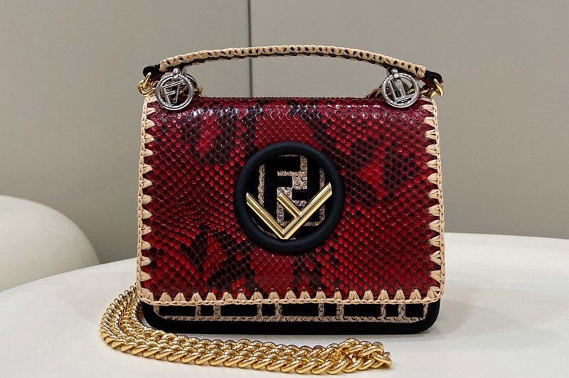 Fendi Kan I F Small Bag in Red Leather