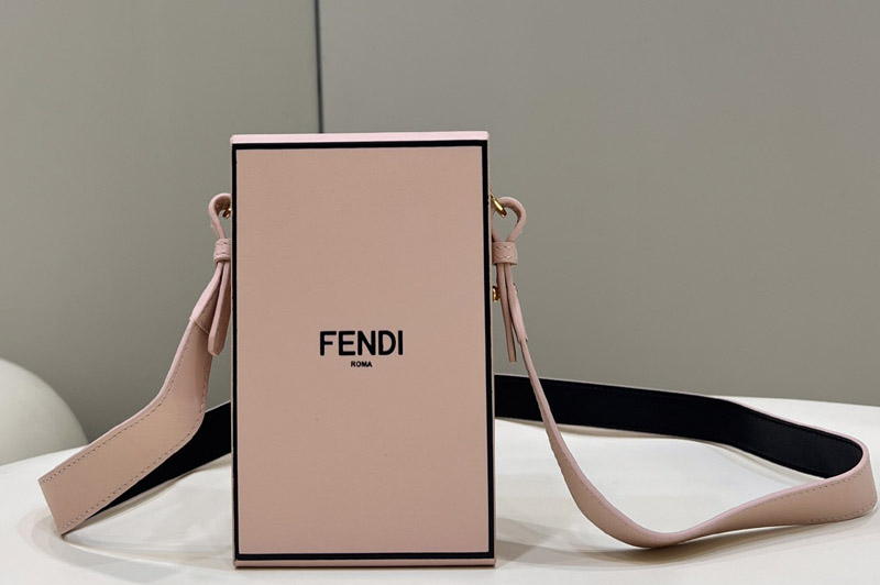 Fendi 7VA519 Fendi Box Shoulder Bag in Pink Leather
