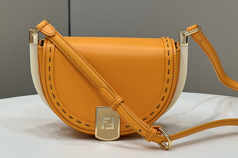 Fendi Moonlight Saddle Bag in Orange Leather