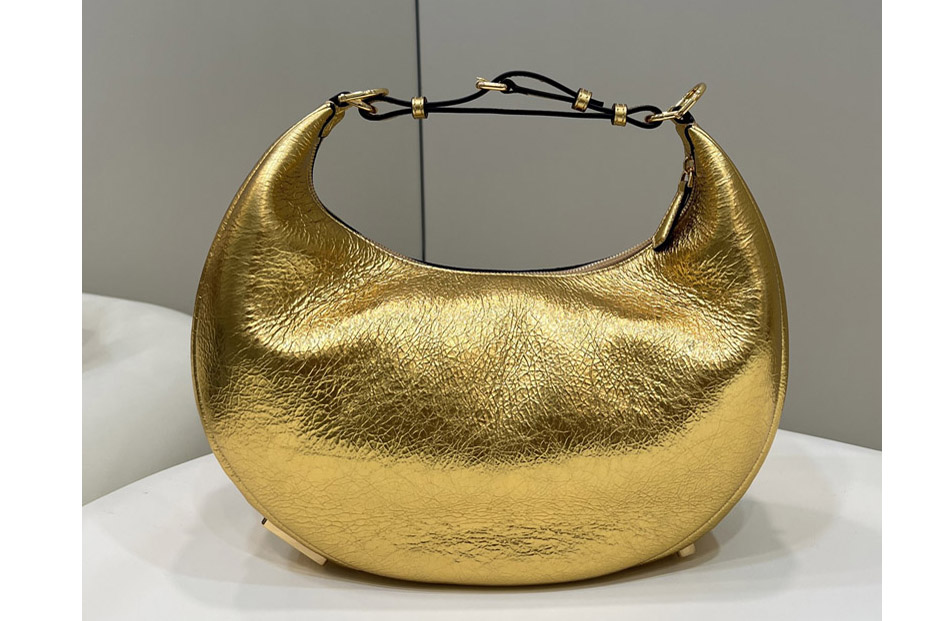 Fendi 8BR799 Fendigraphy Medium hobo Bag in Gold Leather